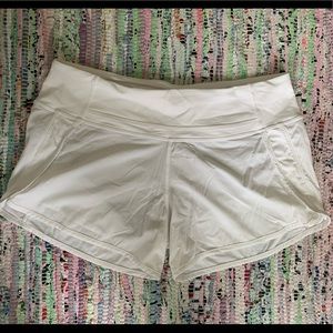 Lululemon White Run Times Shorts “4